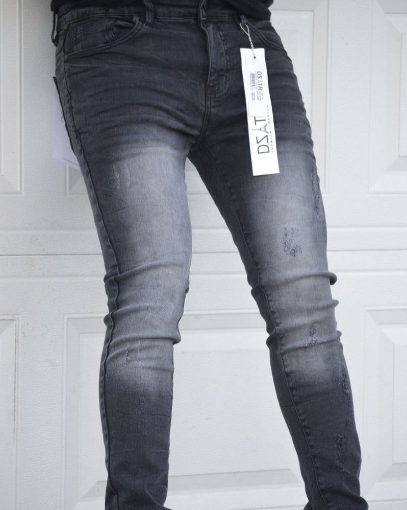 Dzstar ashed distress jeans in black