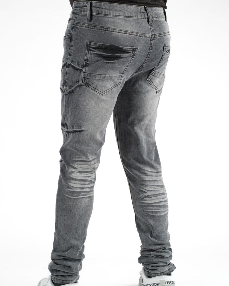 Dzstar black rips slim jeans in grey-black