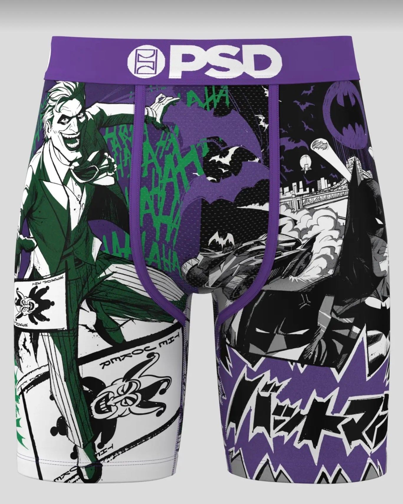 Bat Joker Split Briefs in purple color