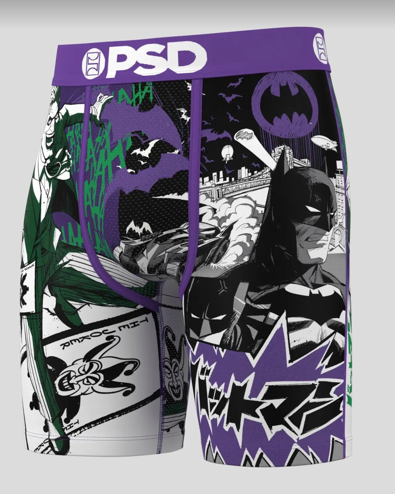 Bat Joker Split Briefs in purple color