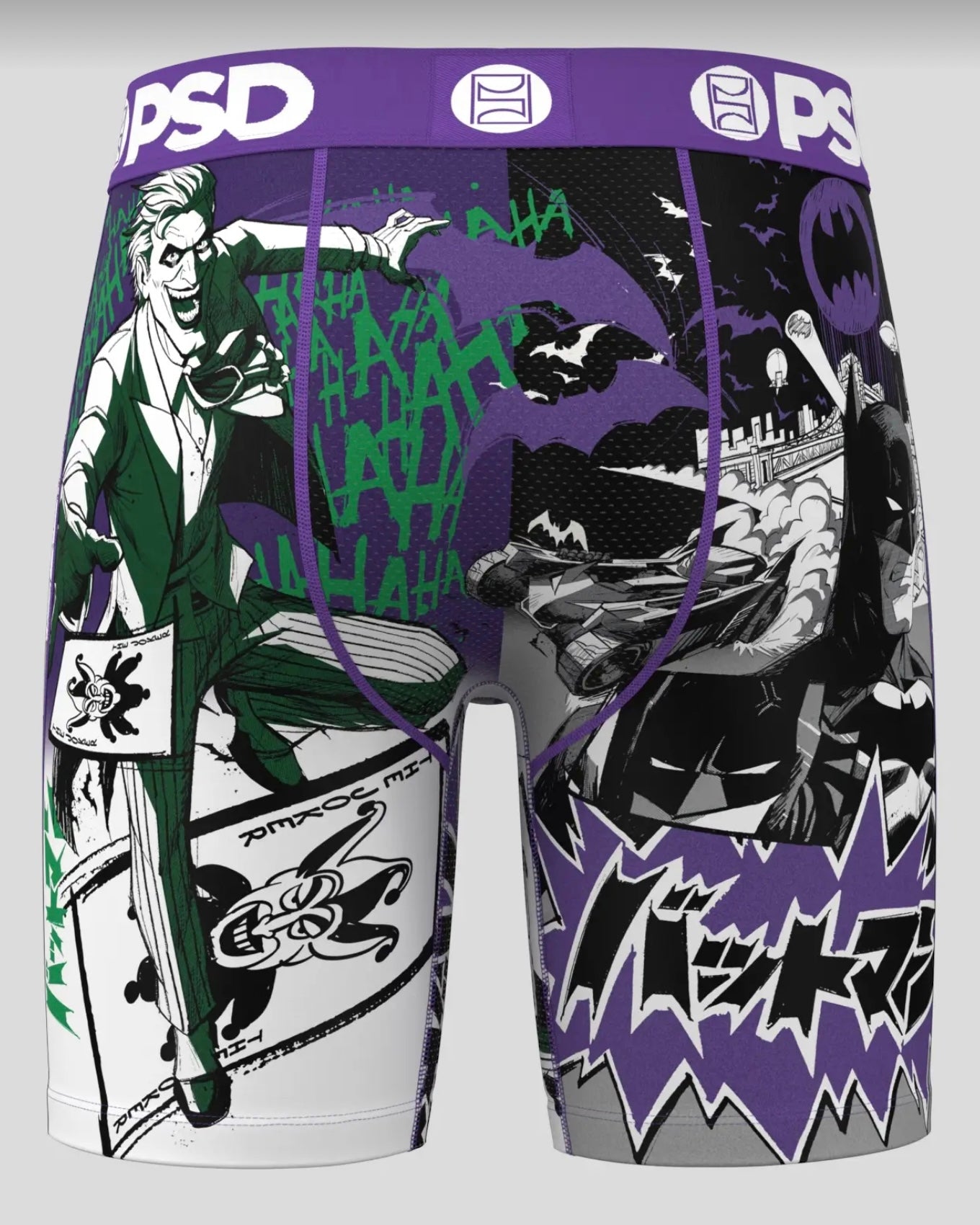 Bat Joker Split Briefs in purple color