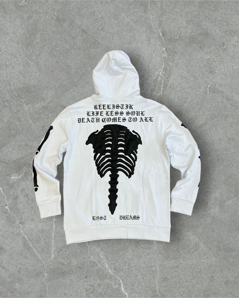 bones hoodie by reelistik in white