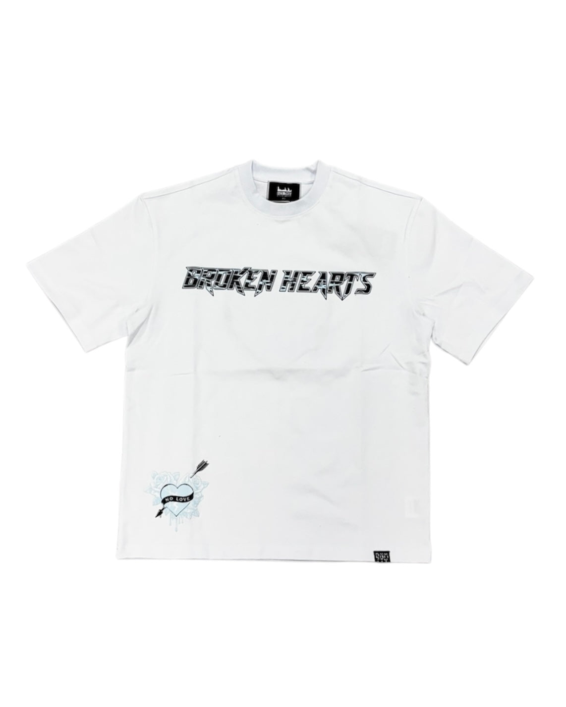 Broken Hearts Oversized Tee In White Color