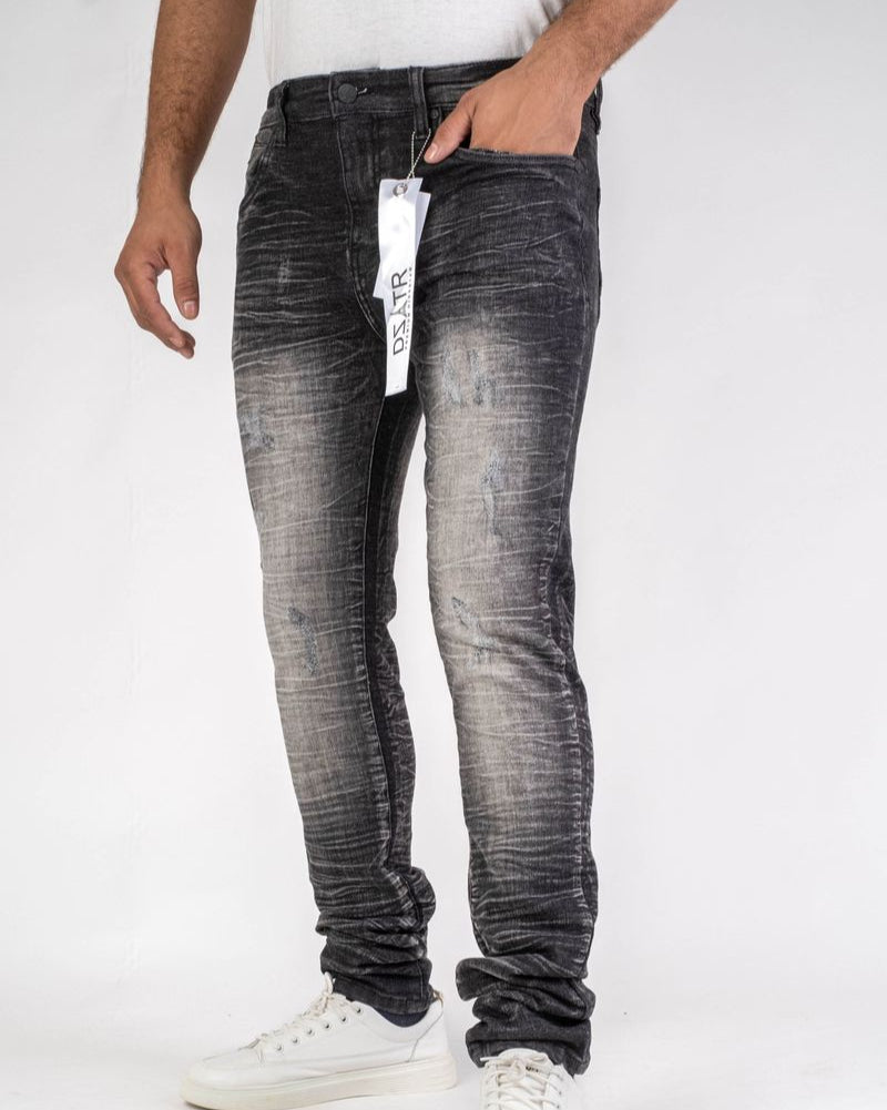 Crinkle Acid Wash Slim Jeans 459