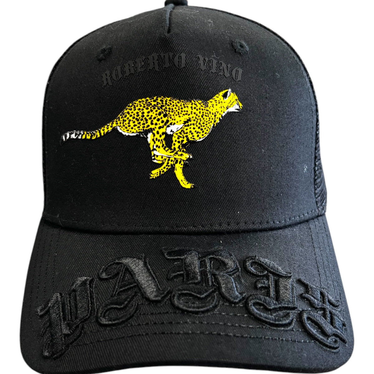 Roberto Vino cheetah cap in black