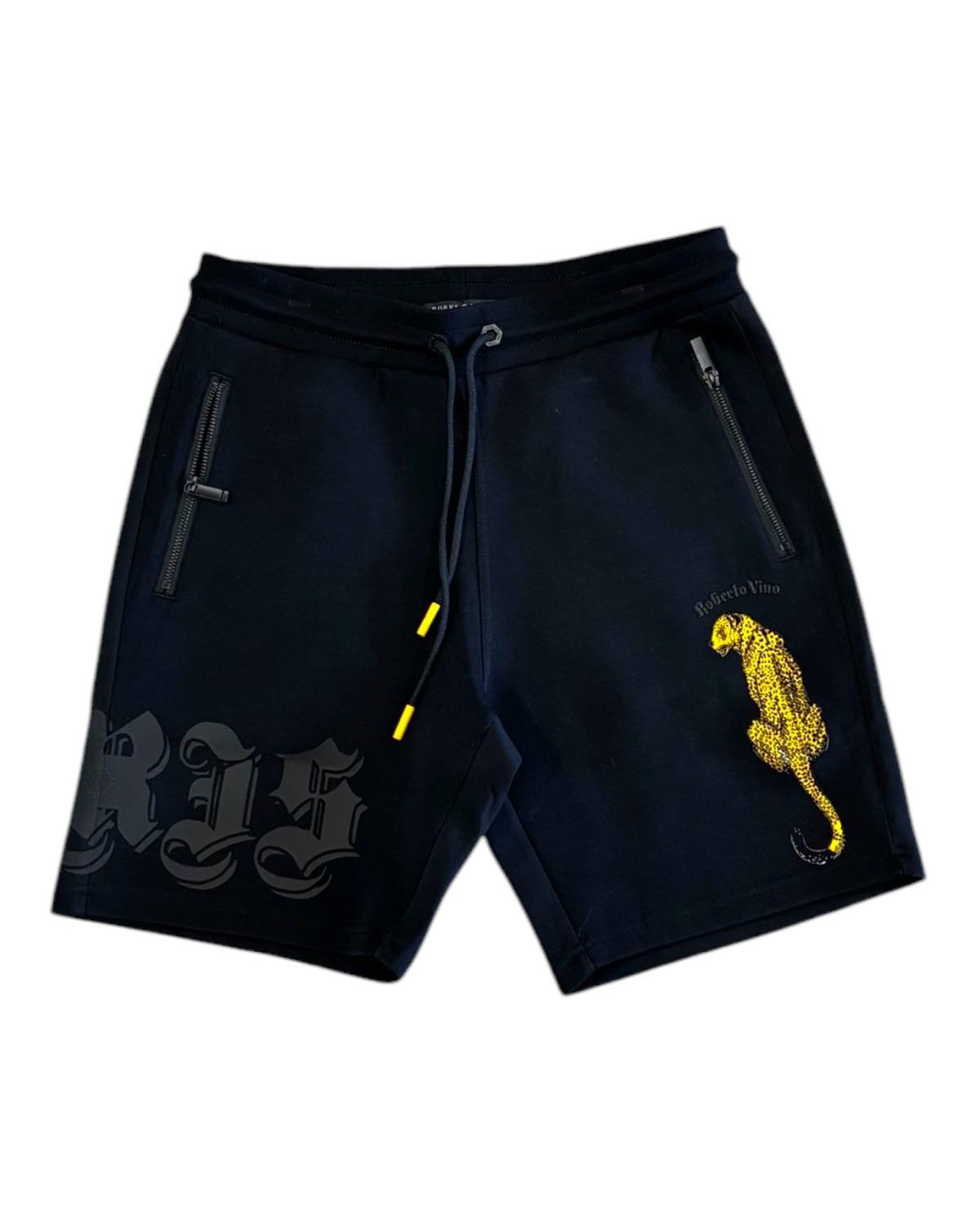 Roberto Vino cheetah shorts in black