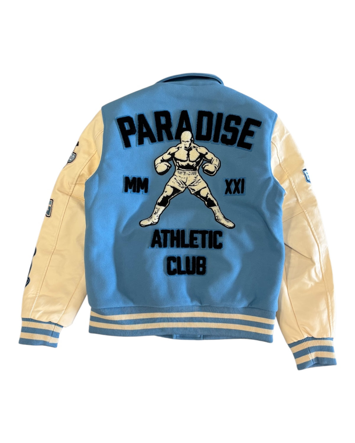 Jordan Craig Chicago varsity jacket in sky blue