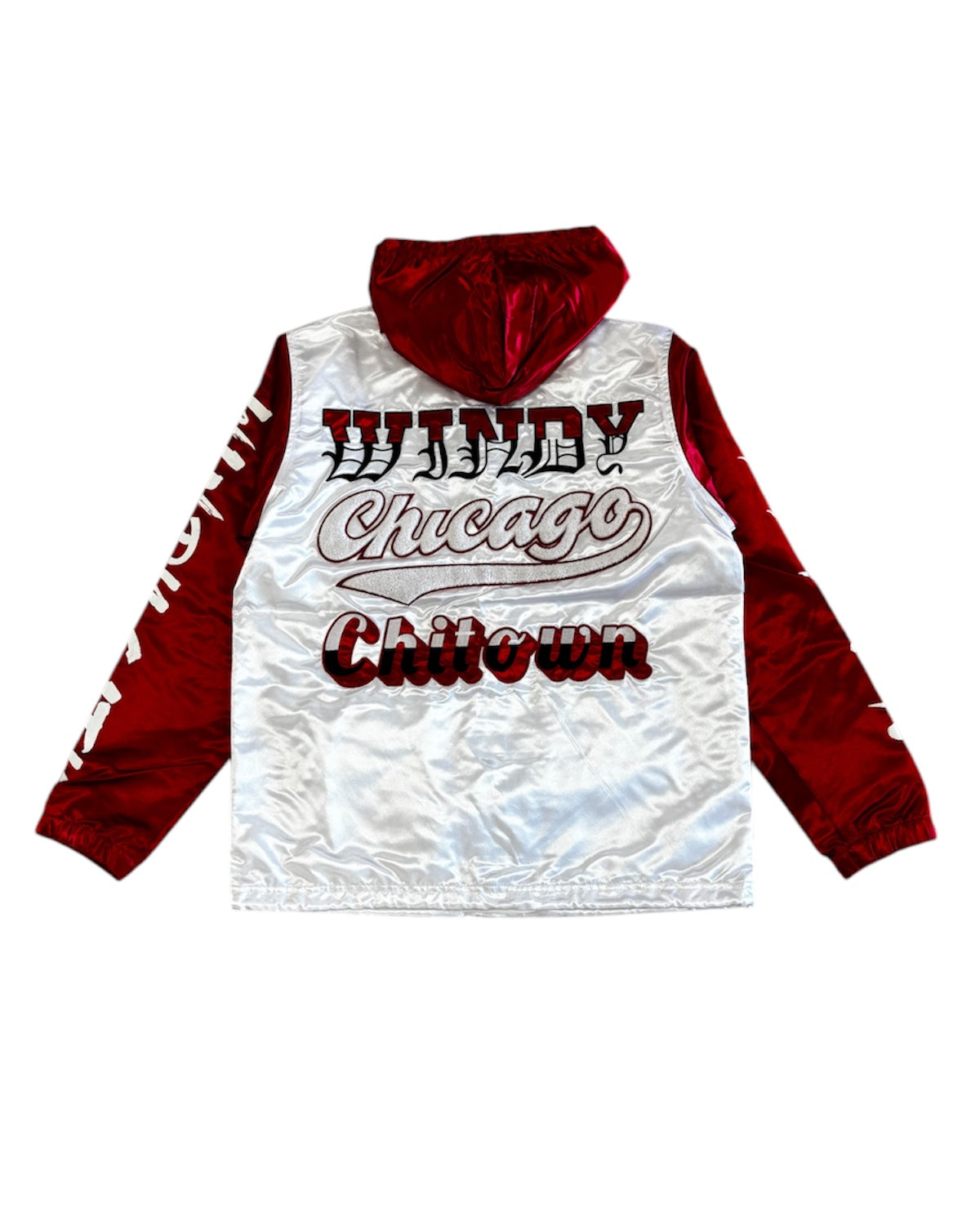 Chicago Coaches Jacket in White and Red Color