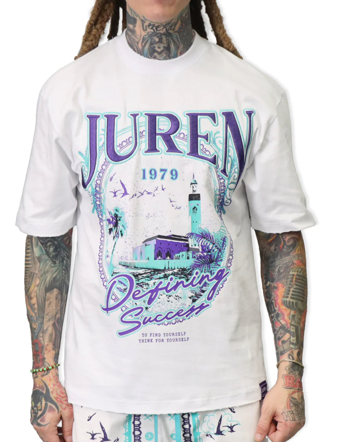 Juren defining success tee in white