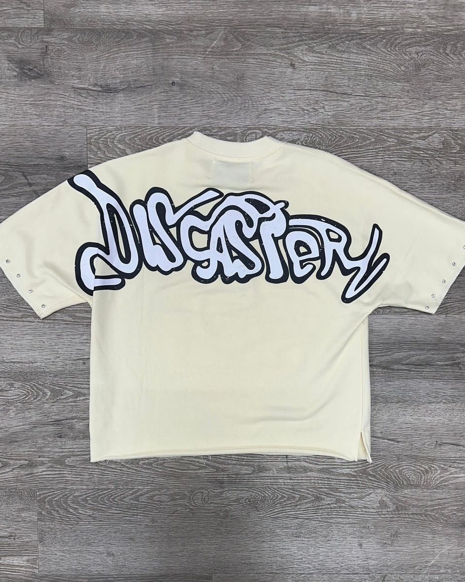 Bkys disaster crop tee in off white