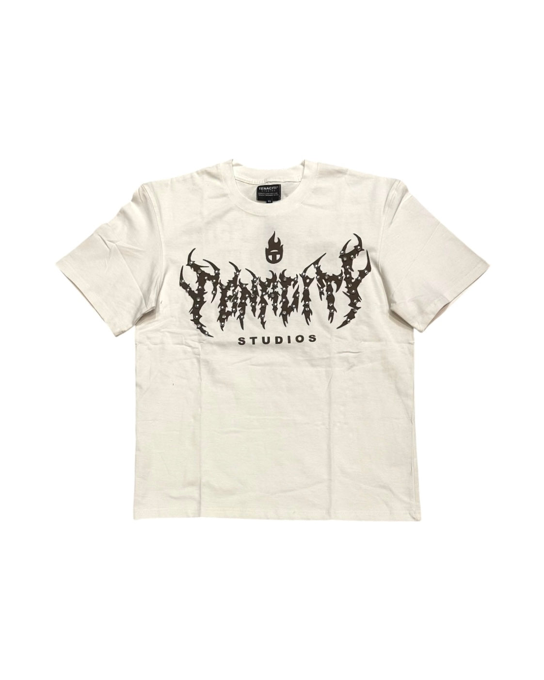 Tenaciti feel the fear tee in off-white color