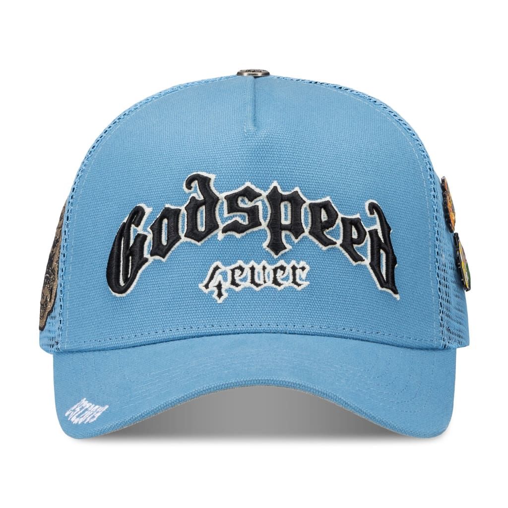 Godspeed’s gs forever trucker hat in blue