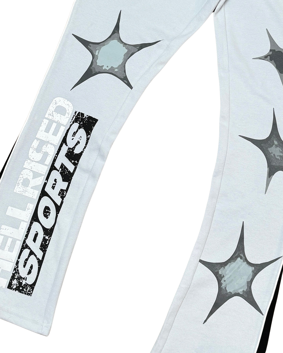 Light blue sports leggings with star patterns and 'Full Rides Sports' branding.
