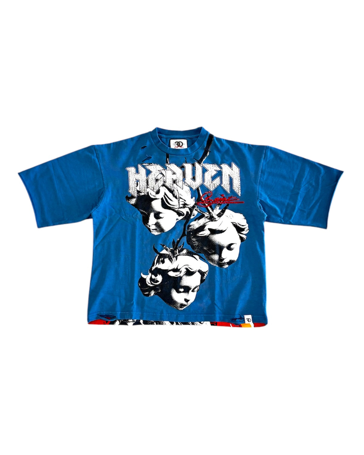 Heaven Saint Crop Tee In Blue Color