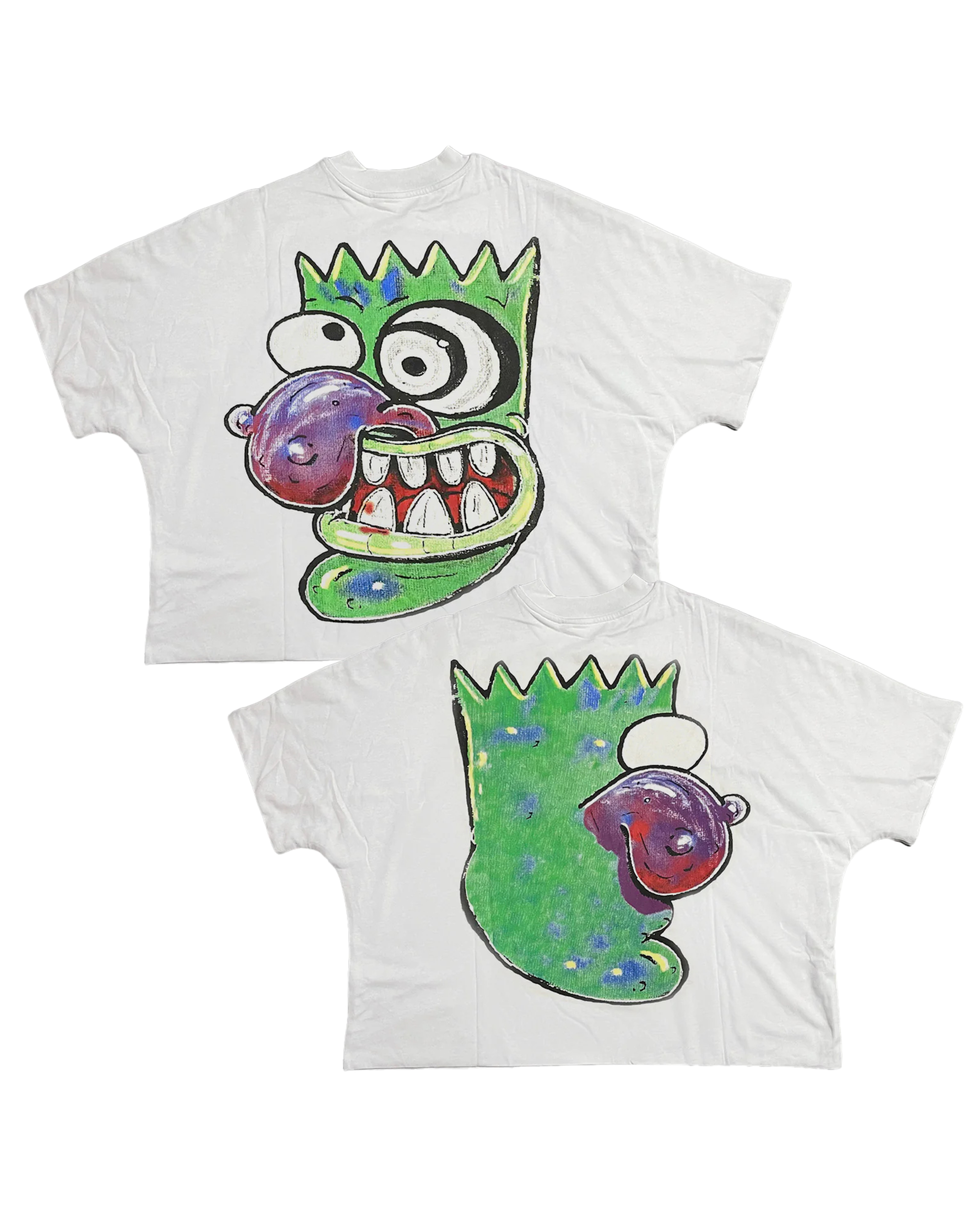 Billionaire studios hypno eggplant crop tee in white