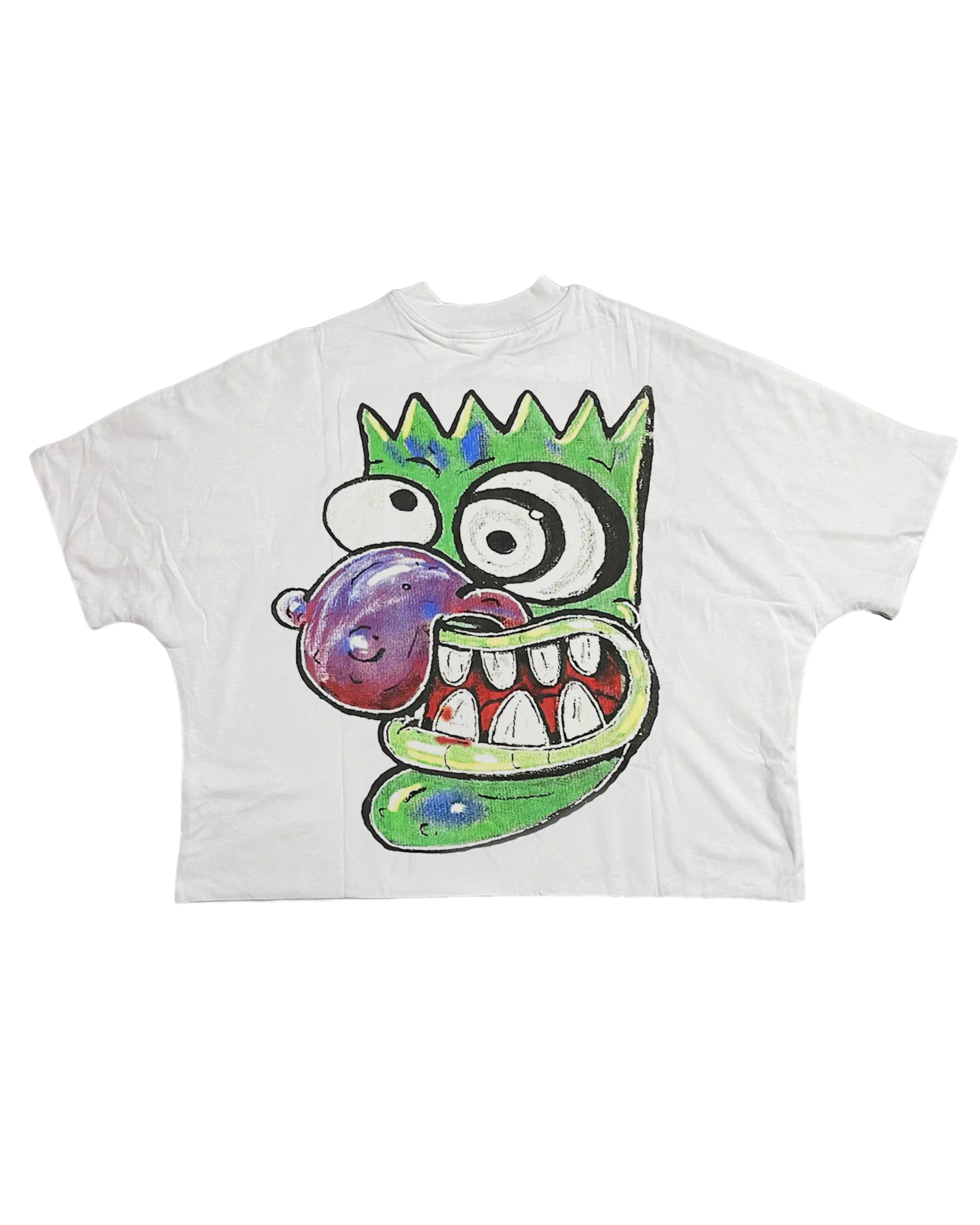 Billionaire studios hypno eggplant crop tee in white