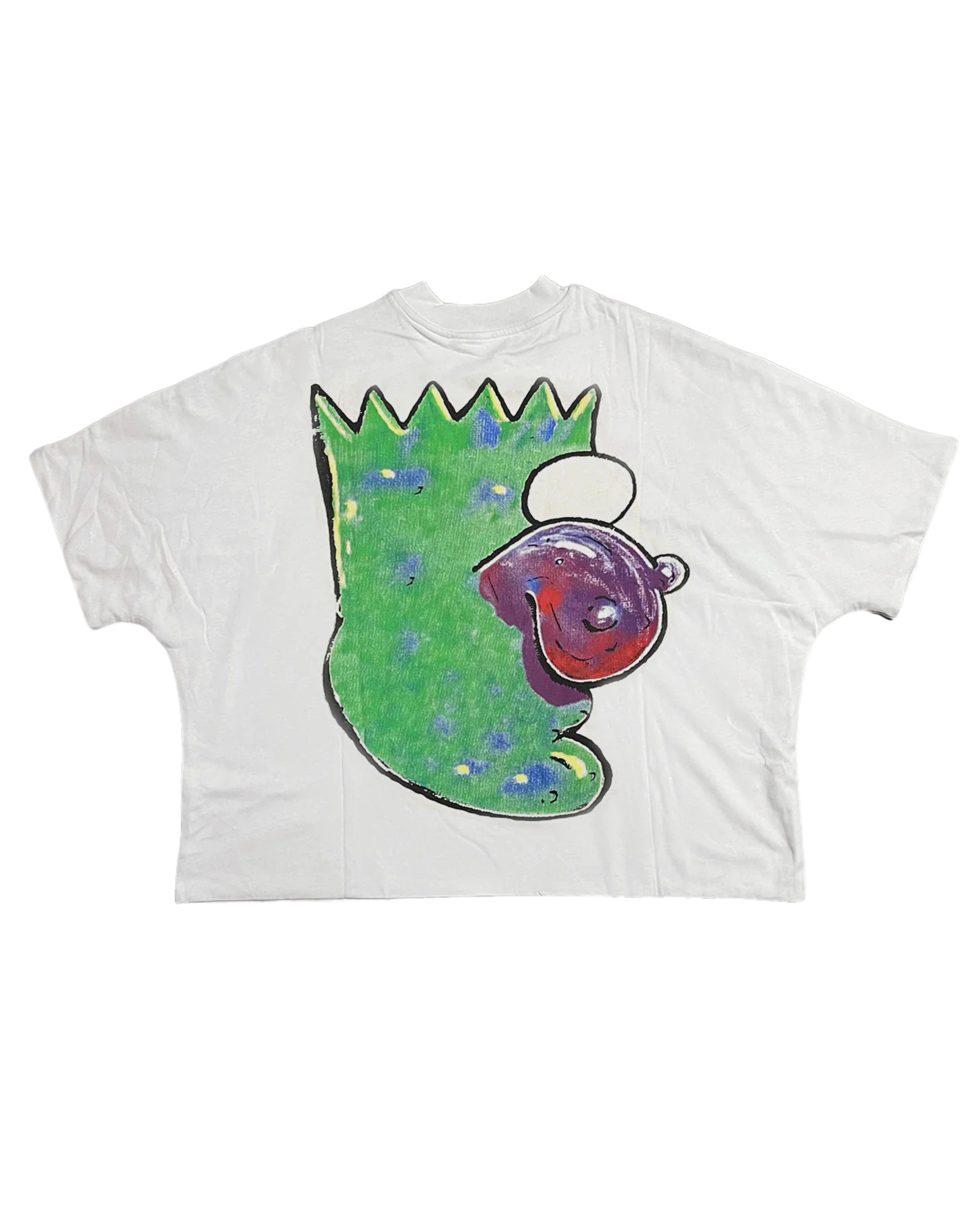 Billionaire studios hypno eggplant crop tee in white