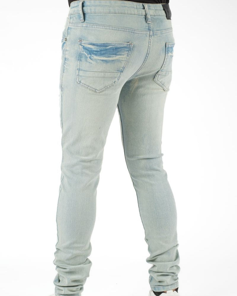 Dzstar ice tinted rip jeans in ice blue