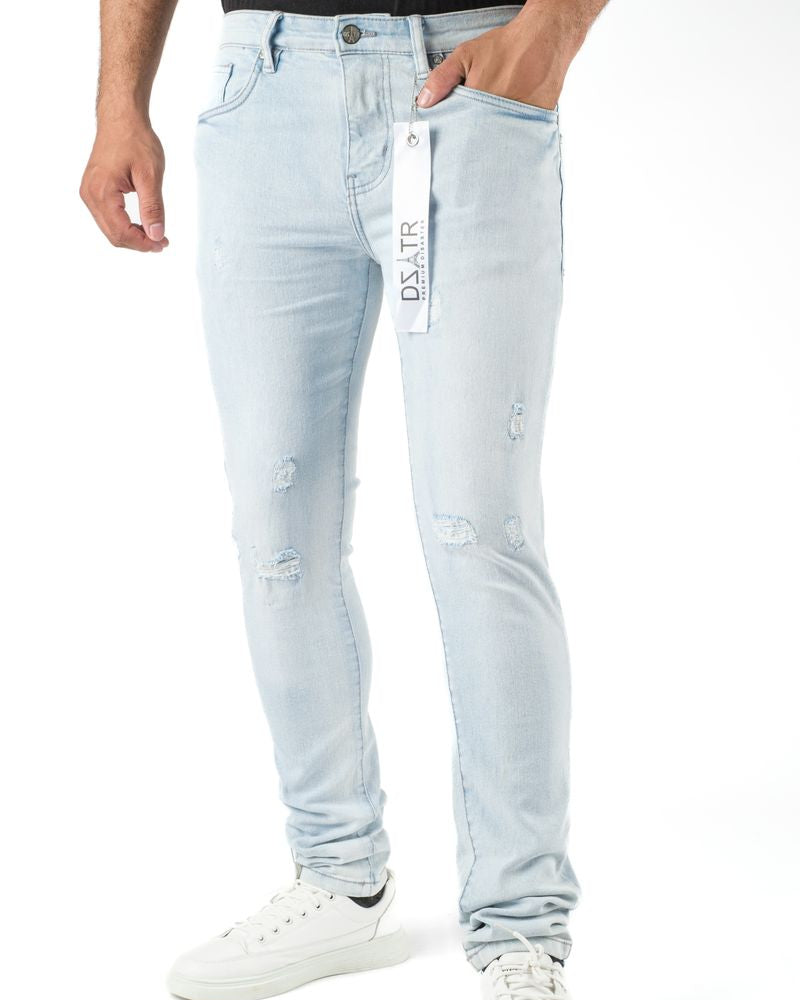 Dzstar icy knee ripped jeans in blue