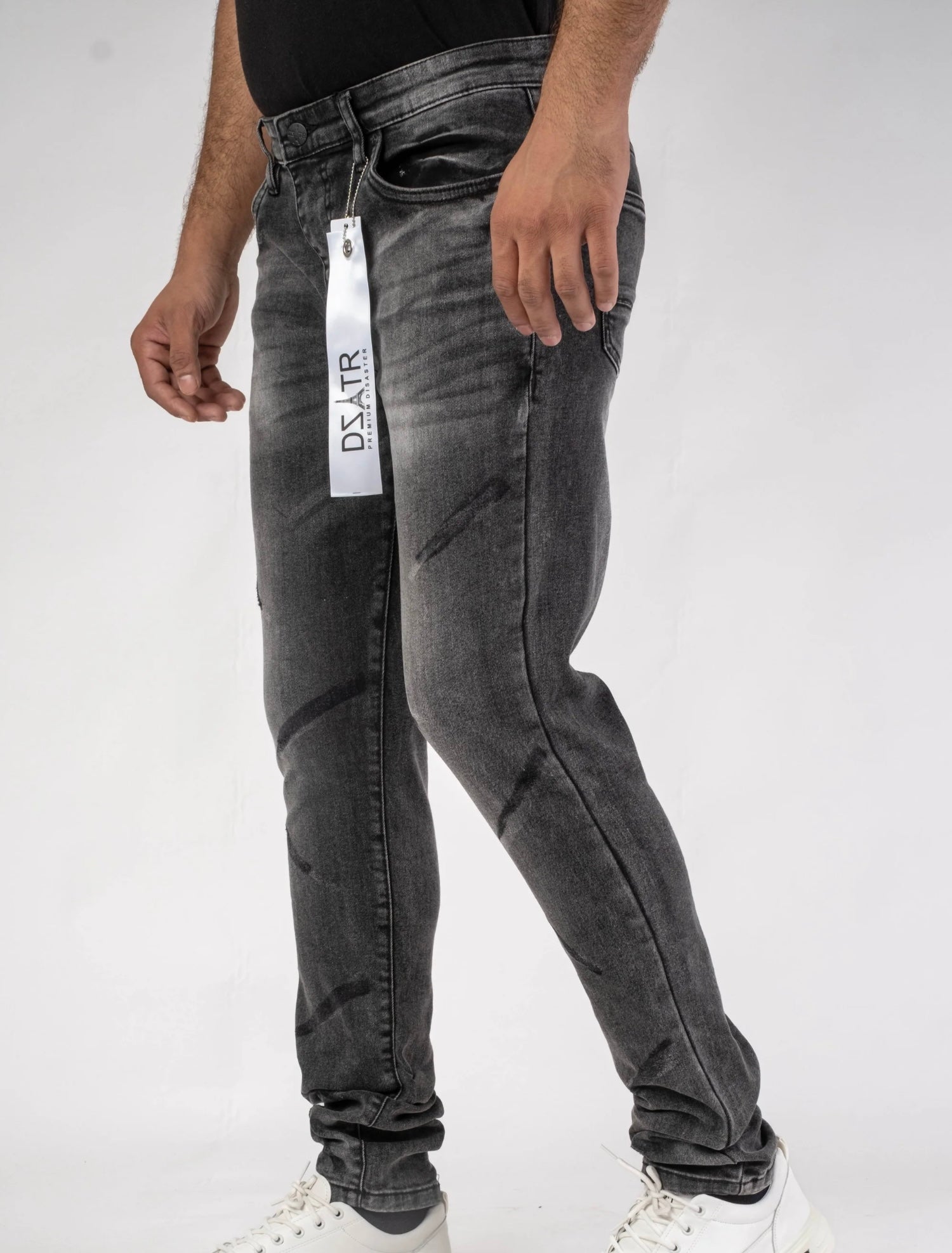 Washed & Creased Stretch Slim Jeans DZTR-453