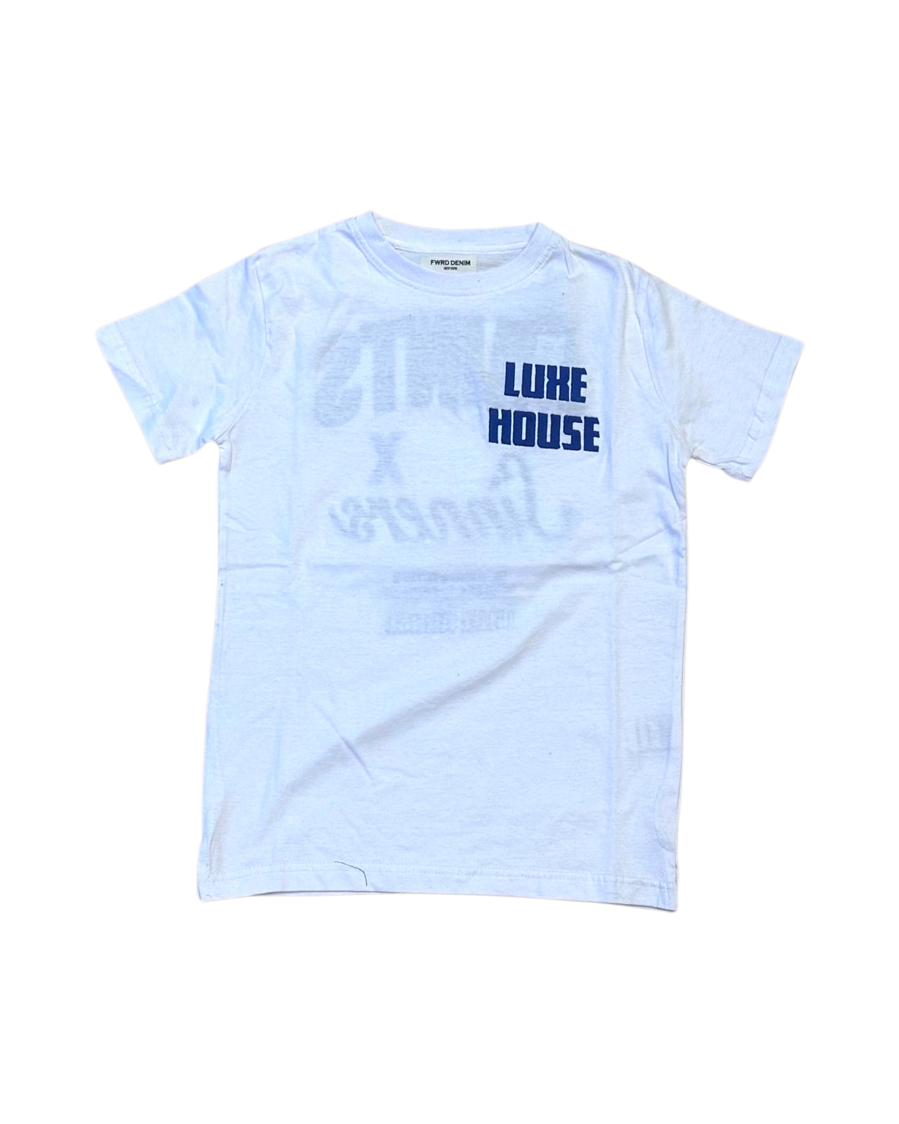 Junior’s Luxe House Tee In white and blue