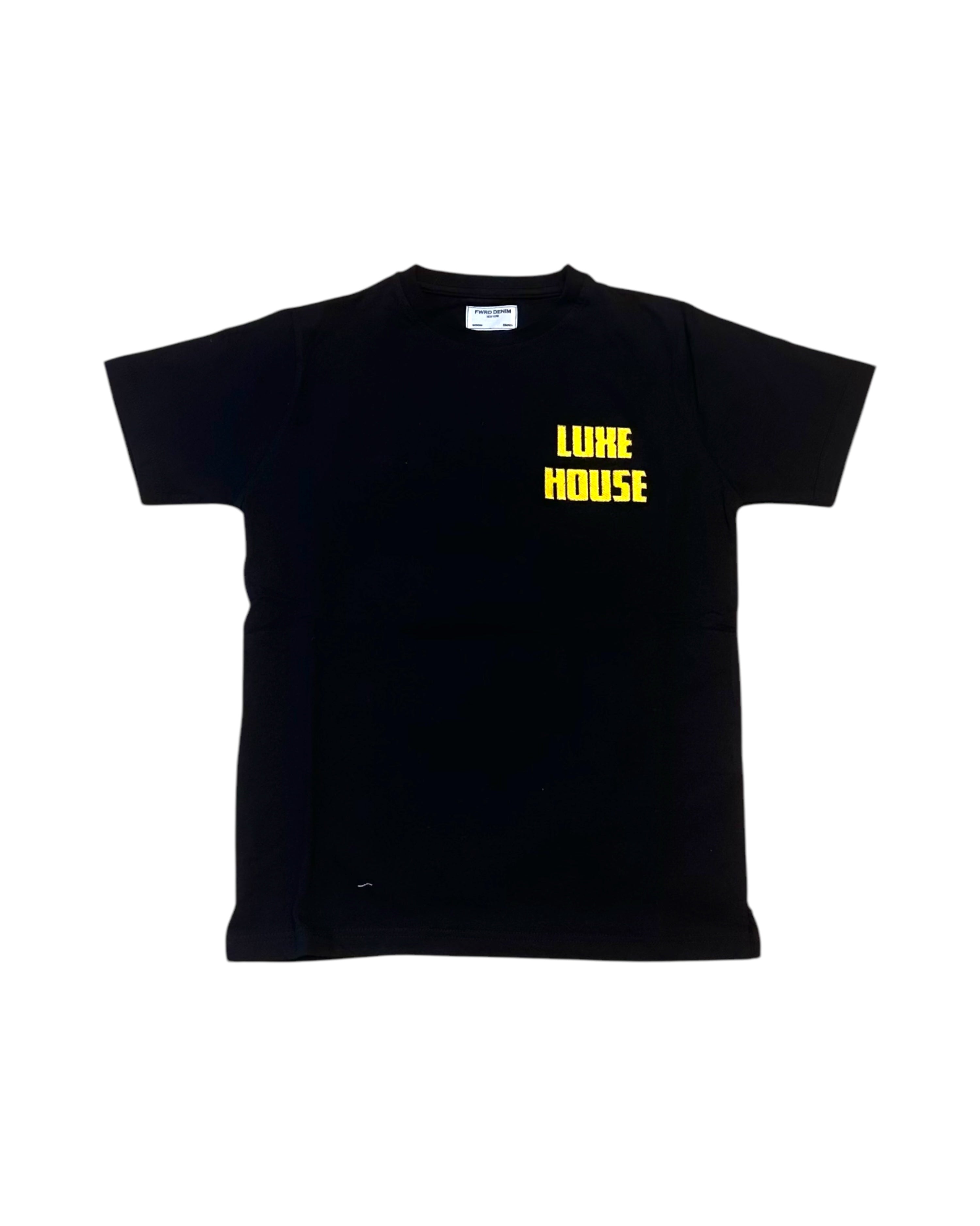 Junior’s Luxe House Tee In black and yellow