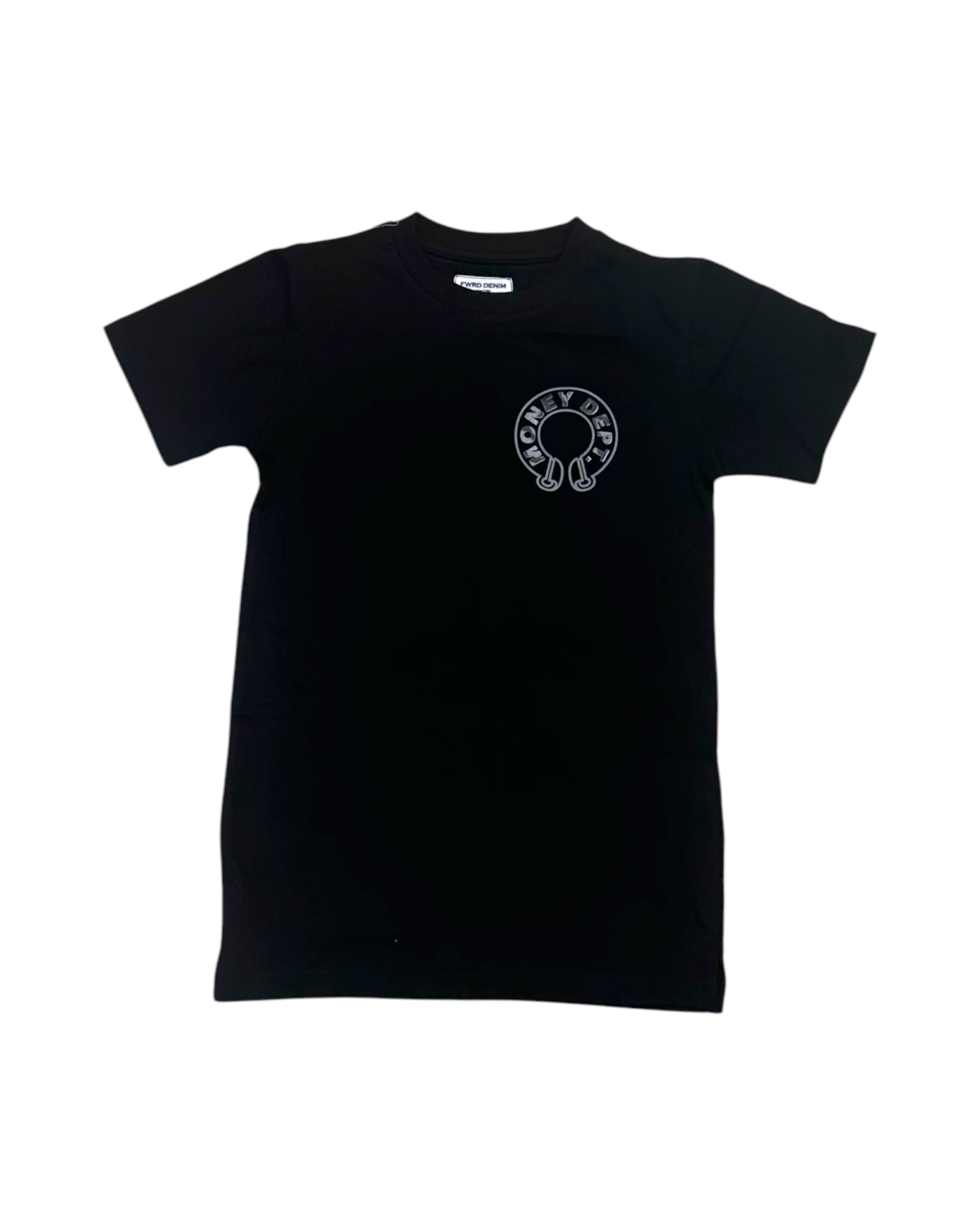 Junior’s Scroll Money Dept. Tee In black by fwrd