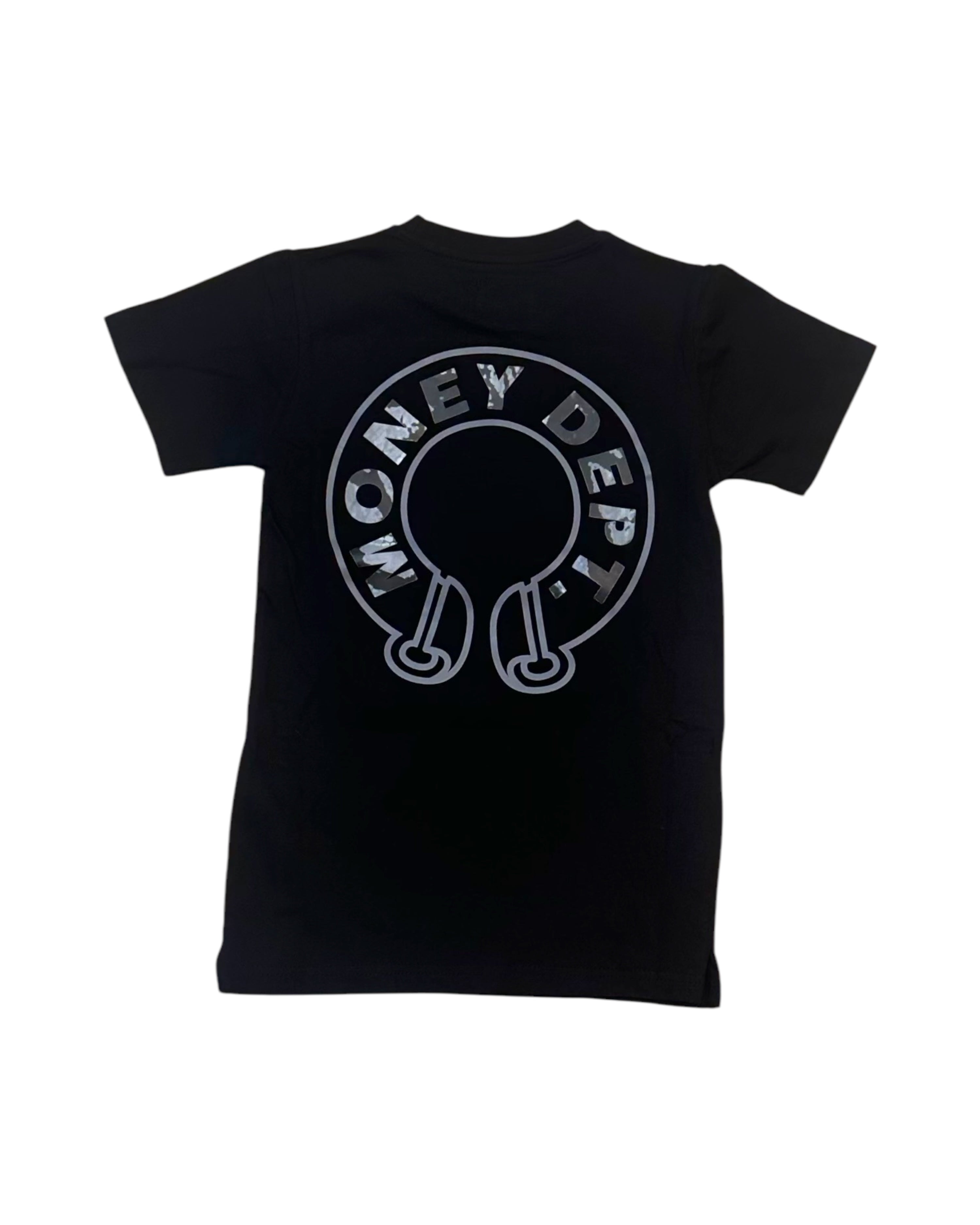Junior’s Scroll Money Dept. Tee In black by fwrd