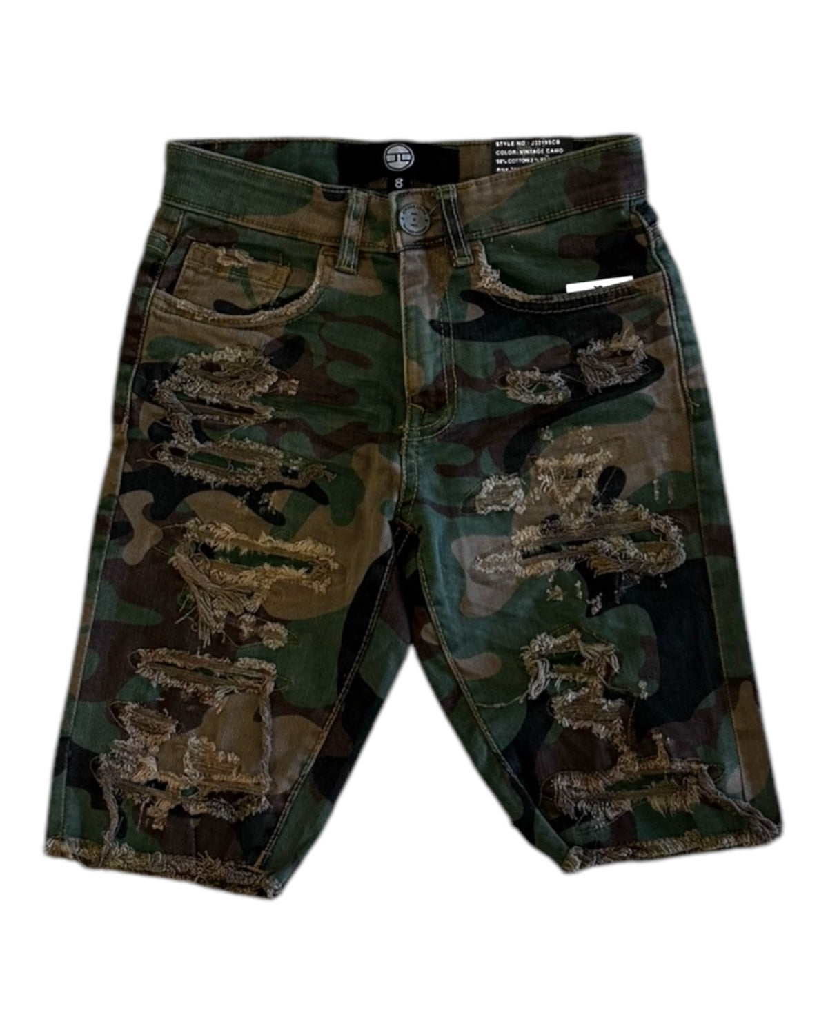 Jordan Craig juniors shredded camo shorts in camo