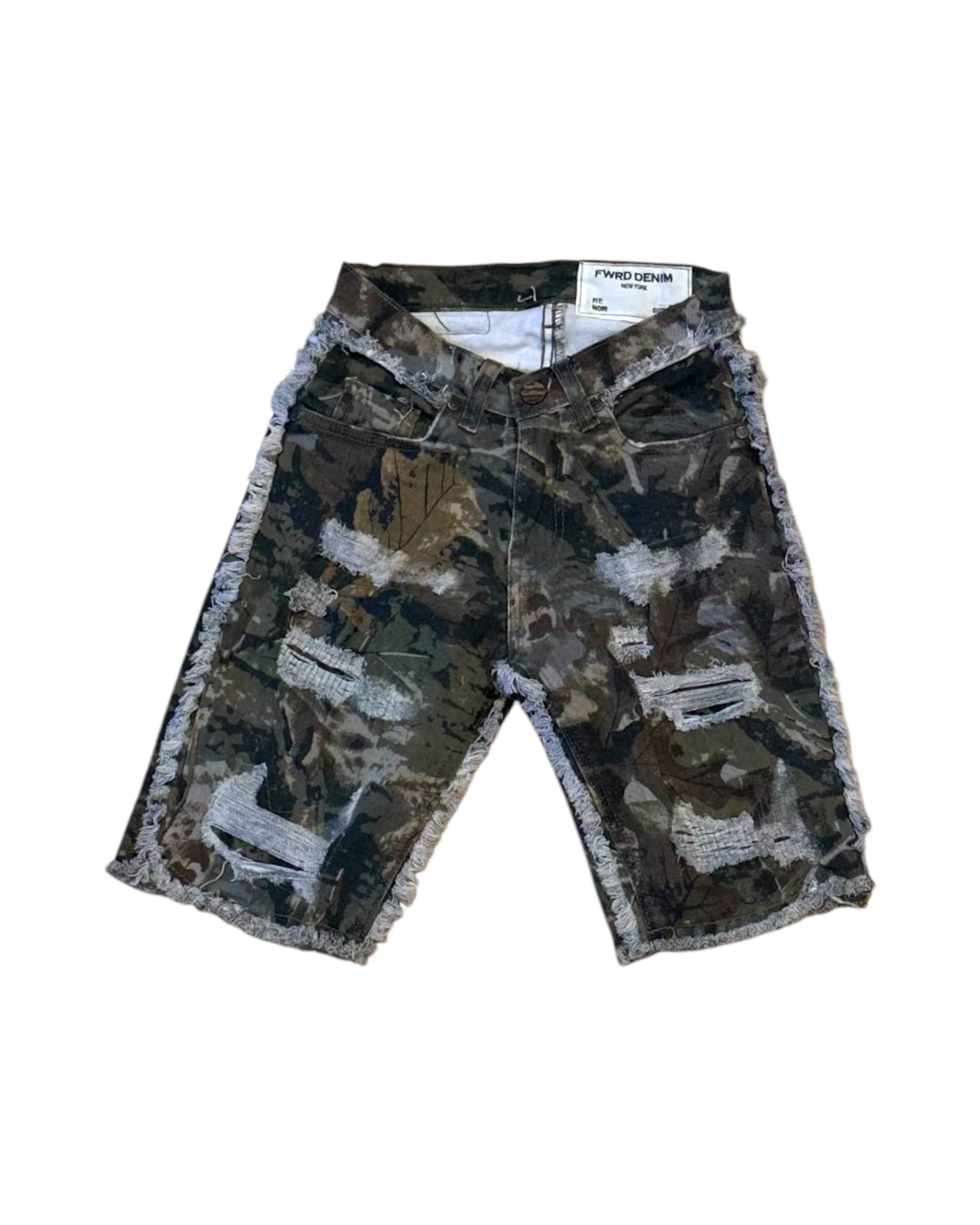 Fwrd Junior’s Stacked No End Twill Shorts In camo