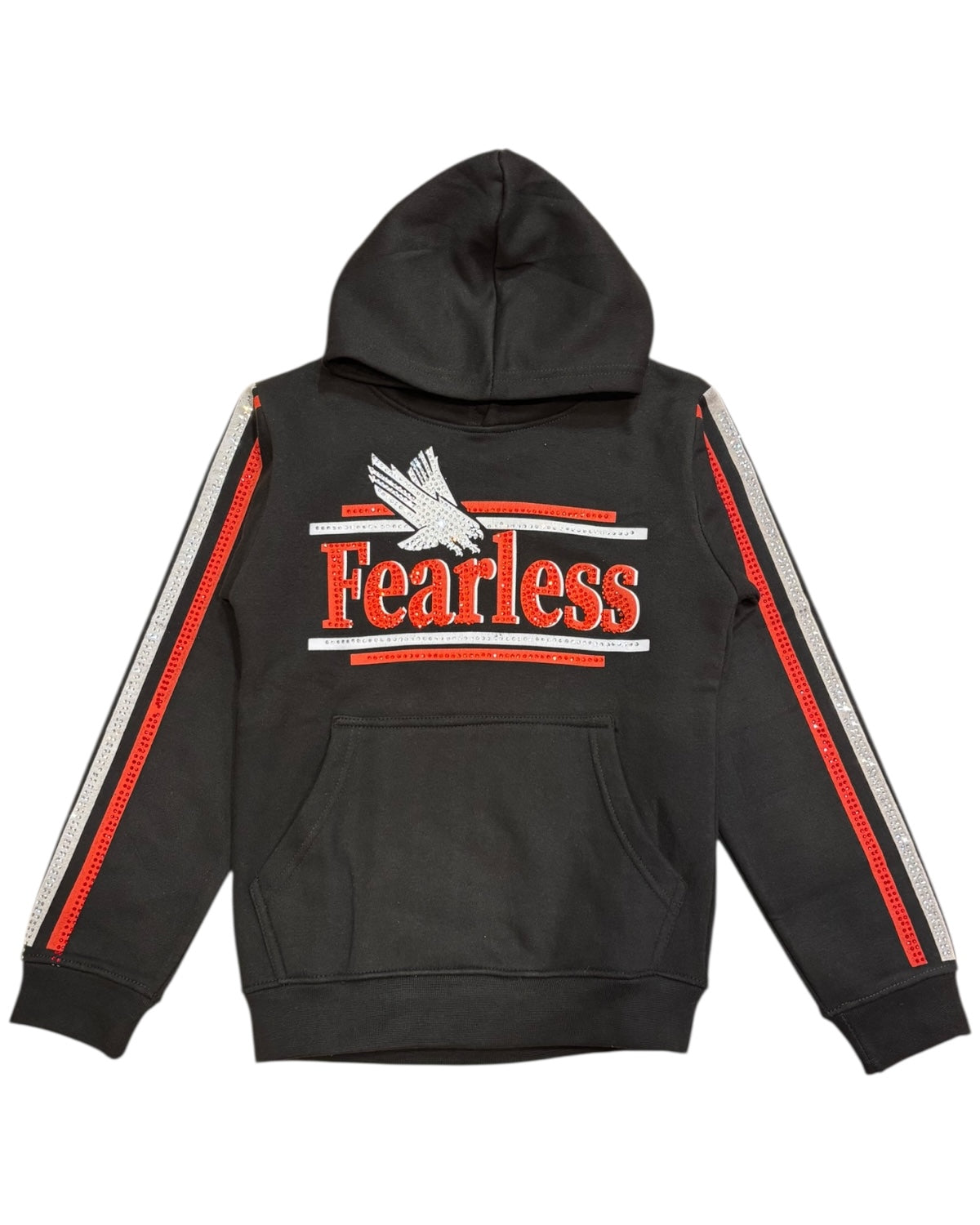 Fwrd juniors fearless fleece pullover in black and red