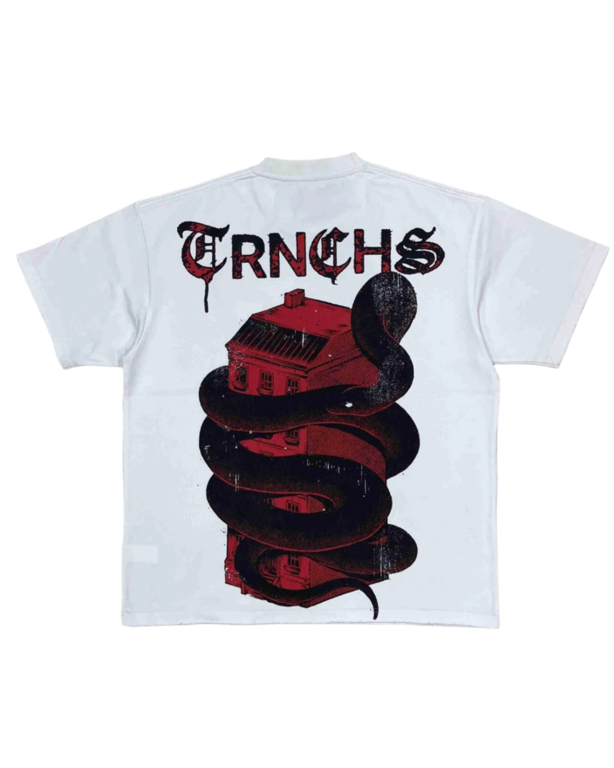 TRNCHS BRAND KNOW YOUR ENEMIES GRAPHIC TEE IN WHITE