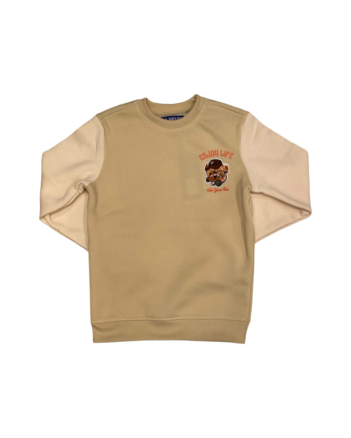 Black Pike’s Enjoy Hoodie for junior boys in the color khaki