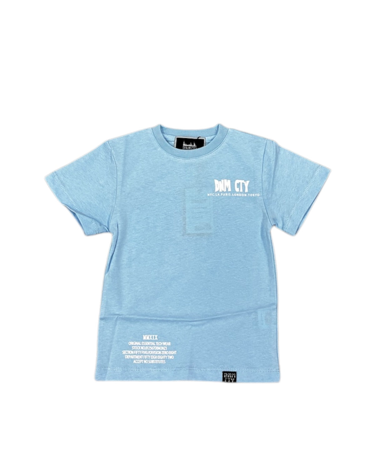 Kid’s Boy & Dragon Puff Print Tee In Baby Blue Color