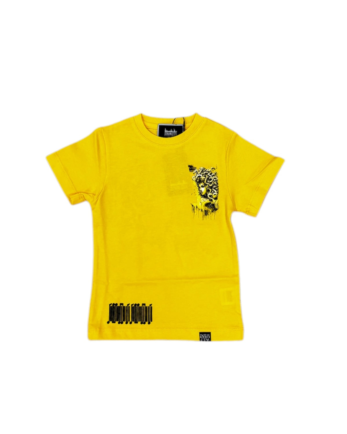 Kid’s Medusa Puff Print Tee In Yellow Color