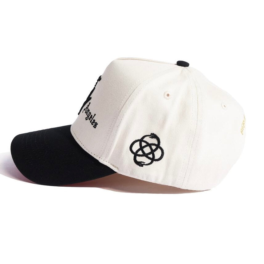reference LA Vida SnapBack in cream and black