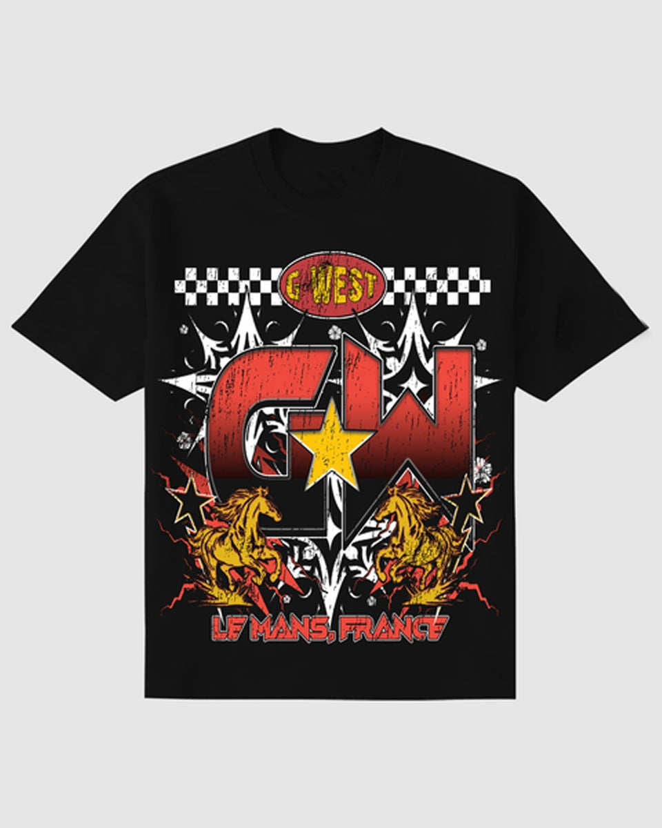 G.West Le Mans France Tee in Black