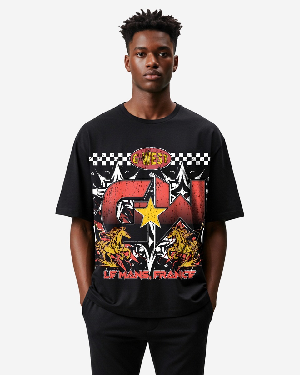 G.West Le Mans France Tee in Black