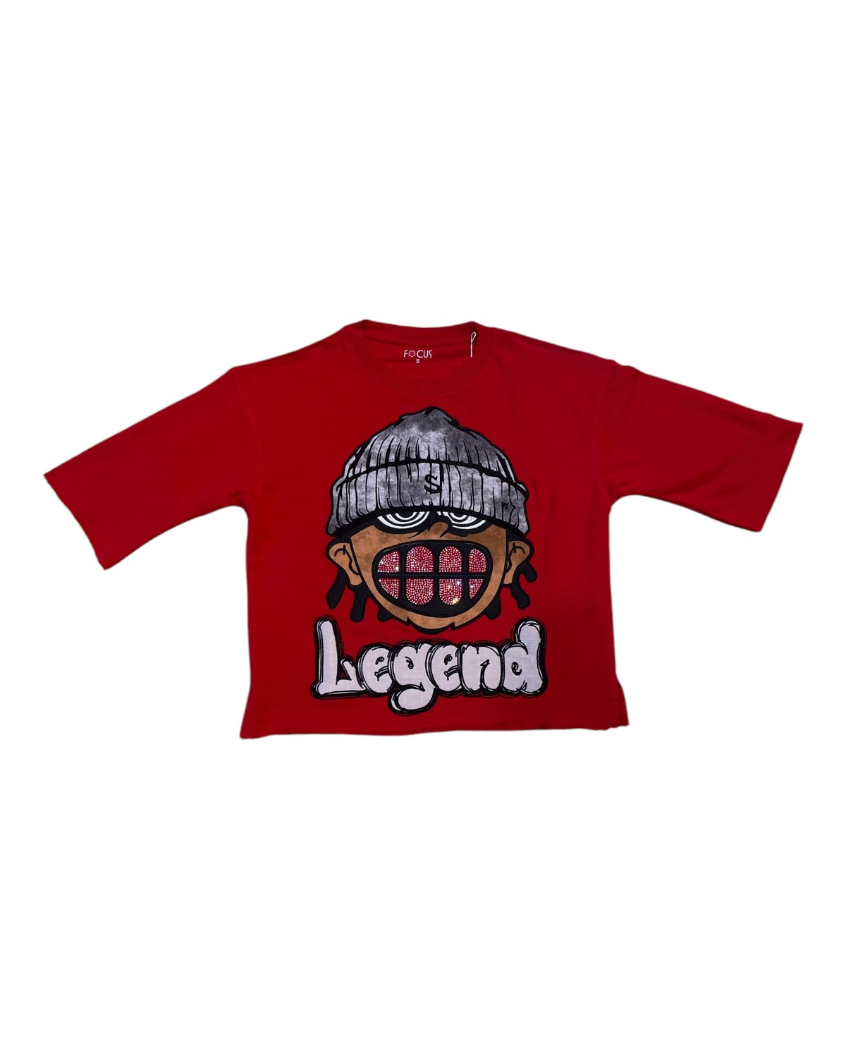 Focus legend crop tee in red