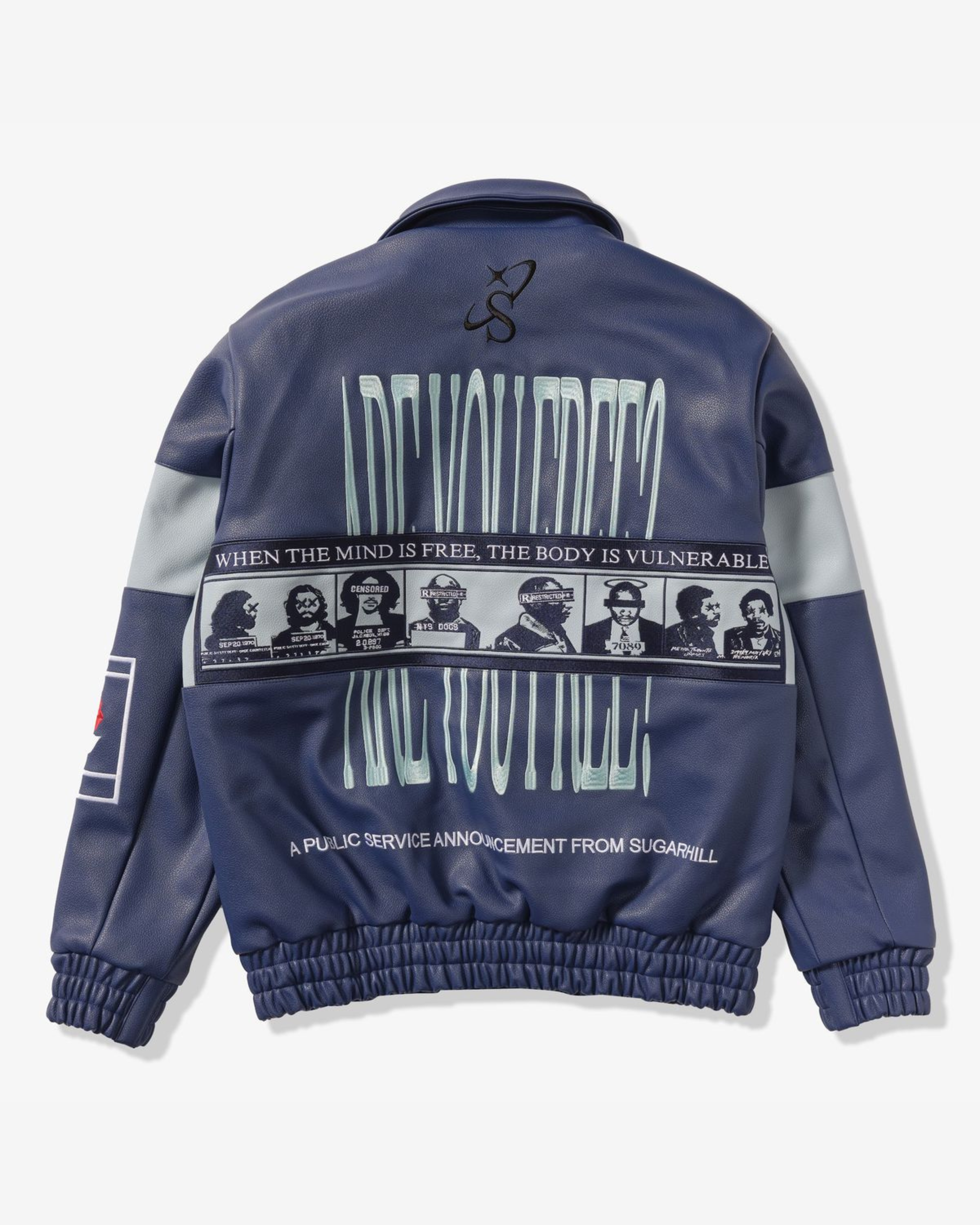 Liberation Leather Jacket In Navy Color