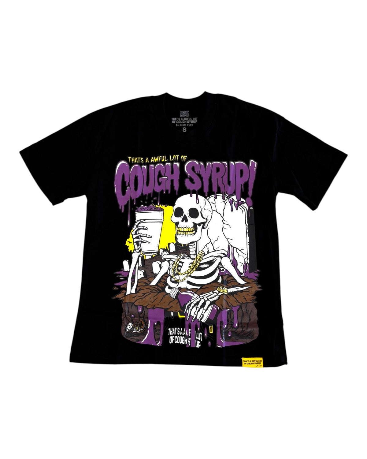 Awful lot of cough syrup tee in black