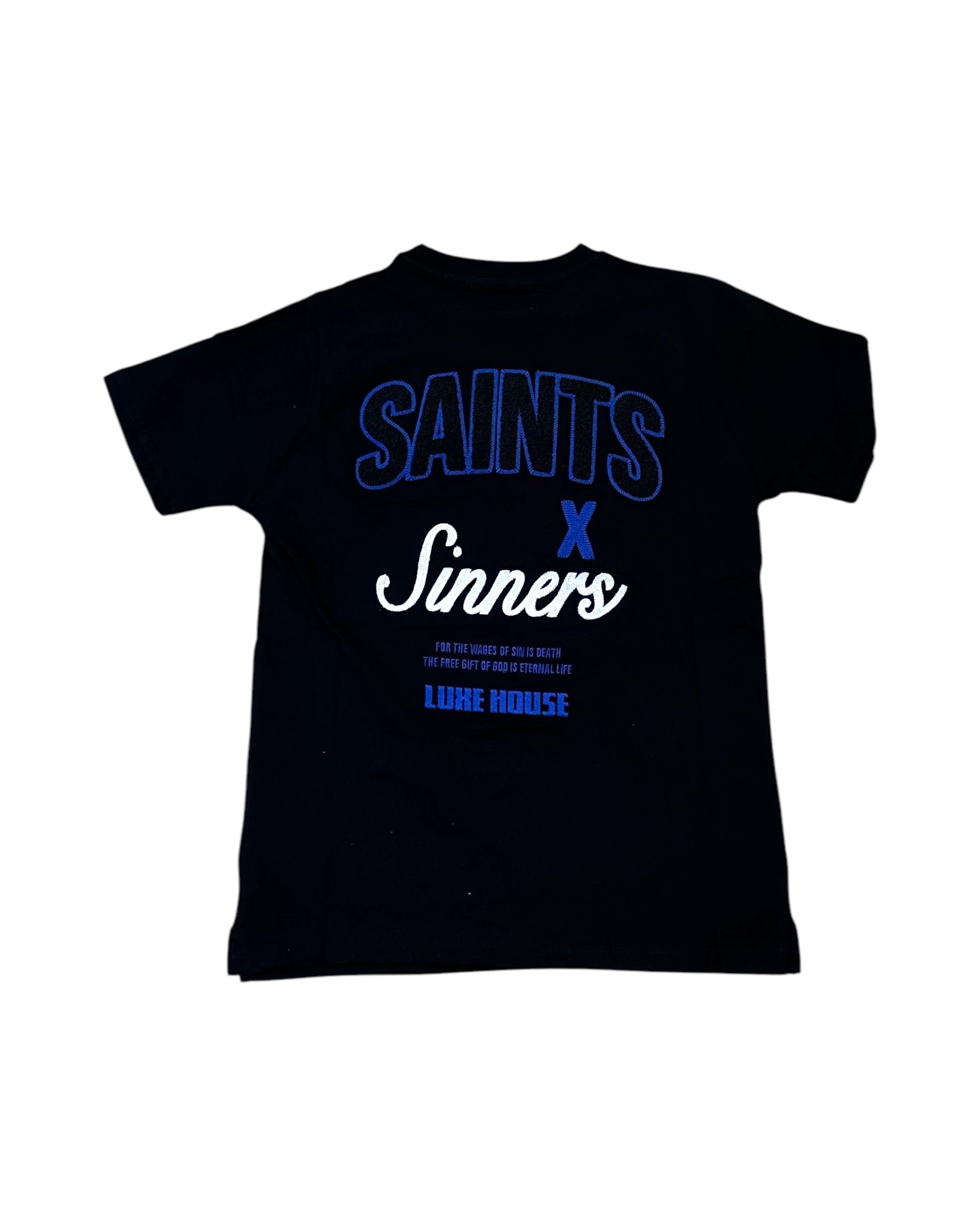 Luxe House Tee In black and blue