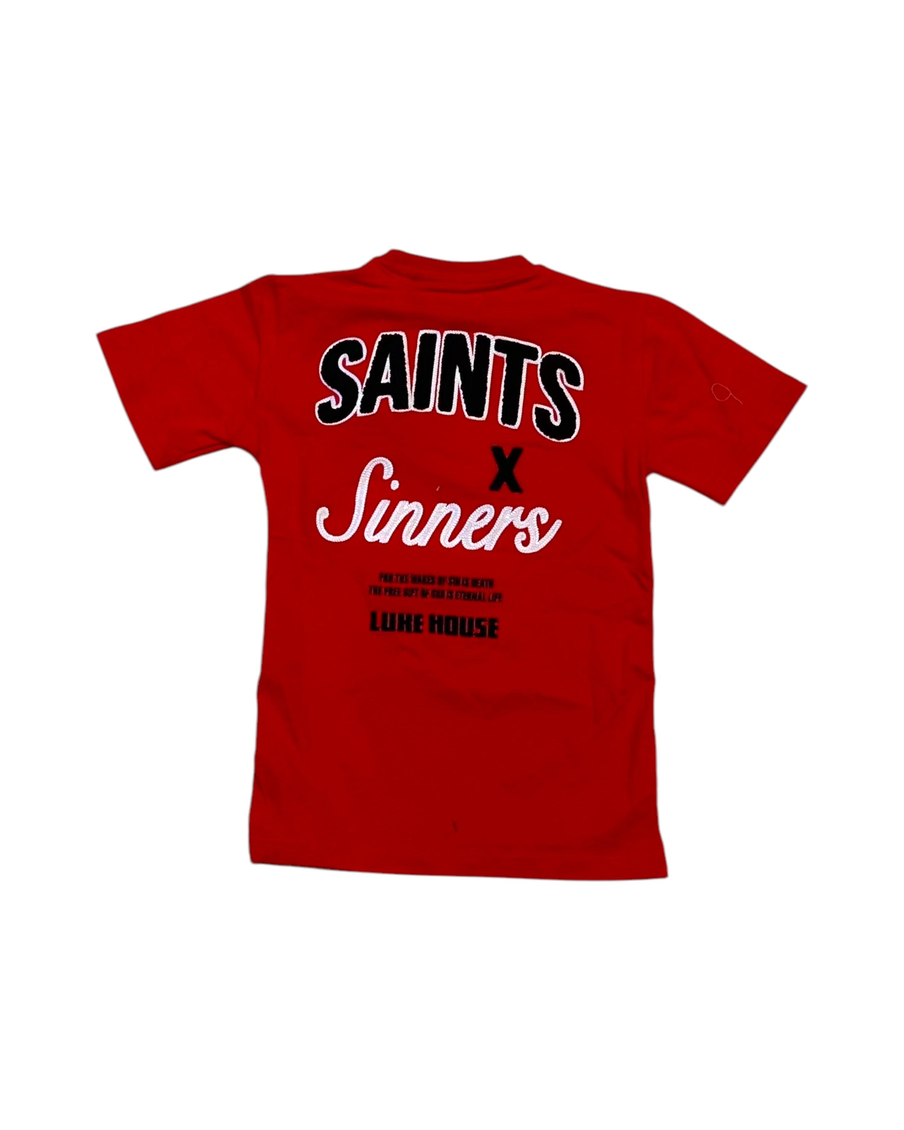 Luxe House Tee In red and black