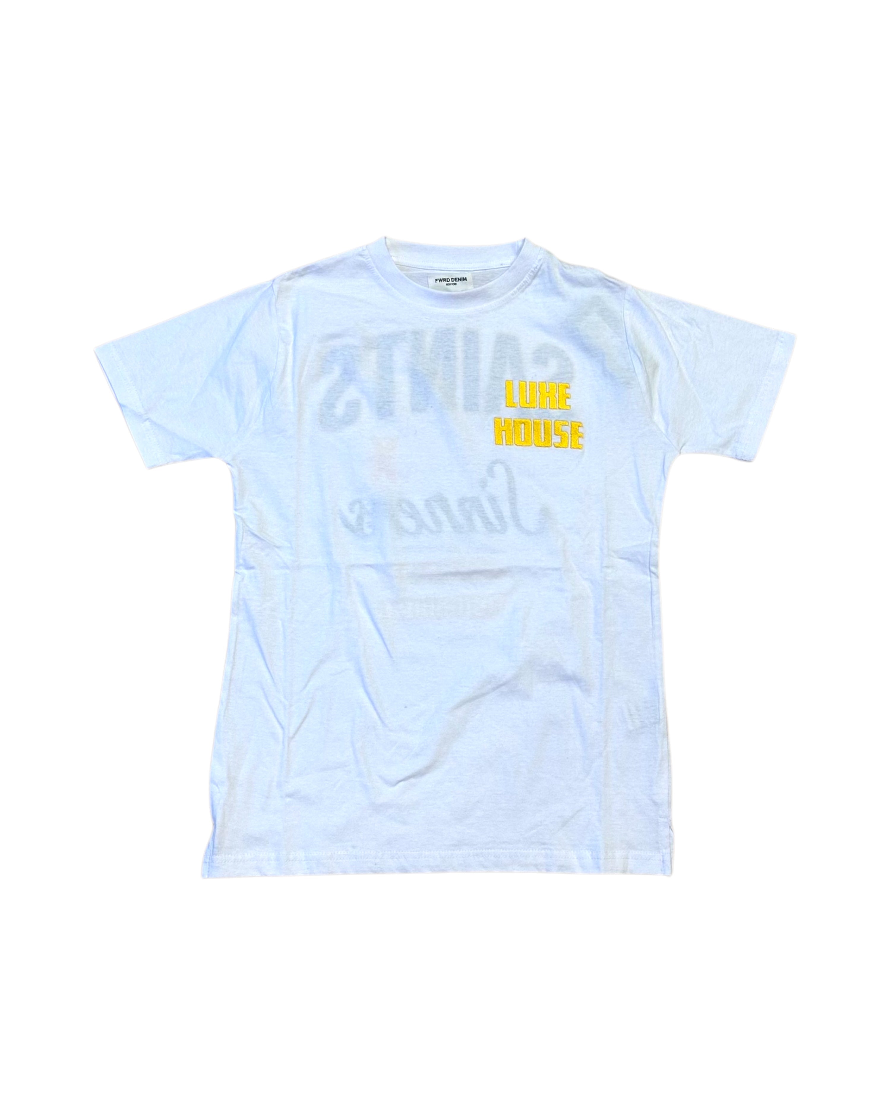 Luxe House Tee In white and yellow