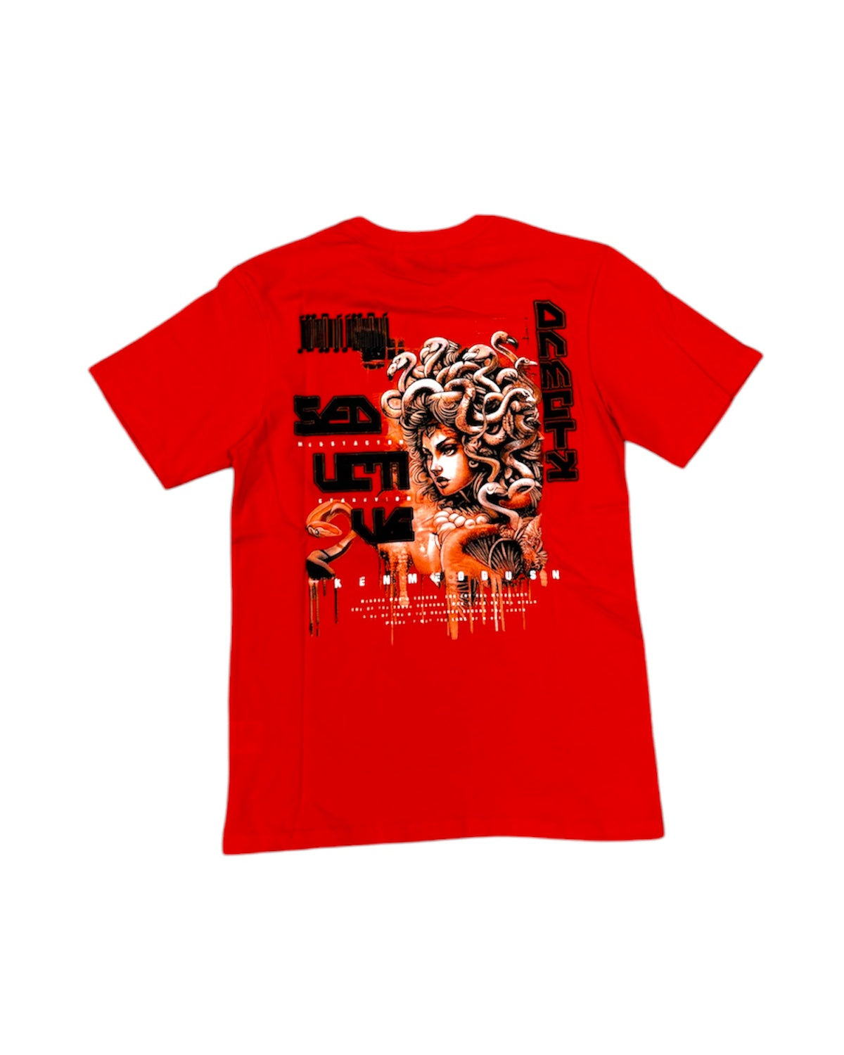 Medusa Puff Print Tee In Orange Color
