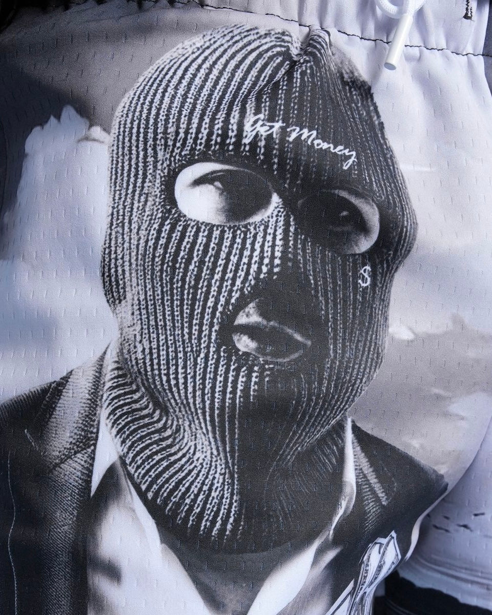 Hustle daily money island shorts in heather grey