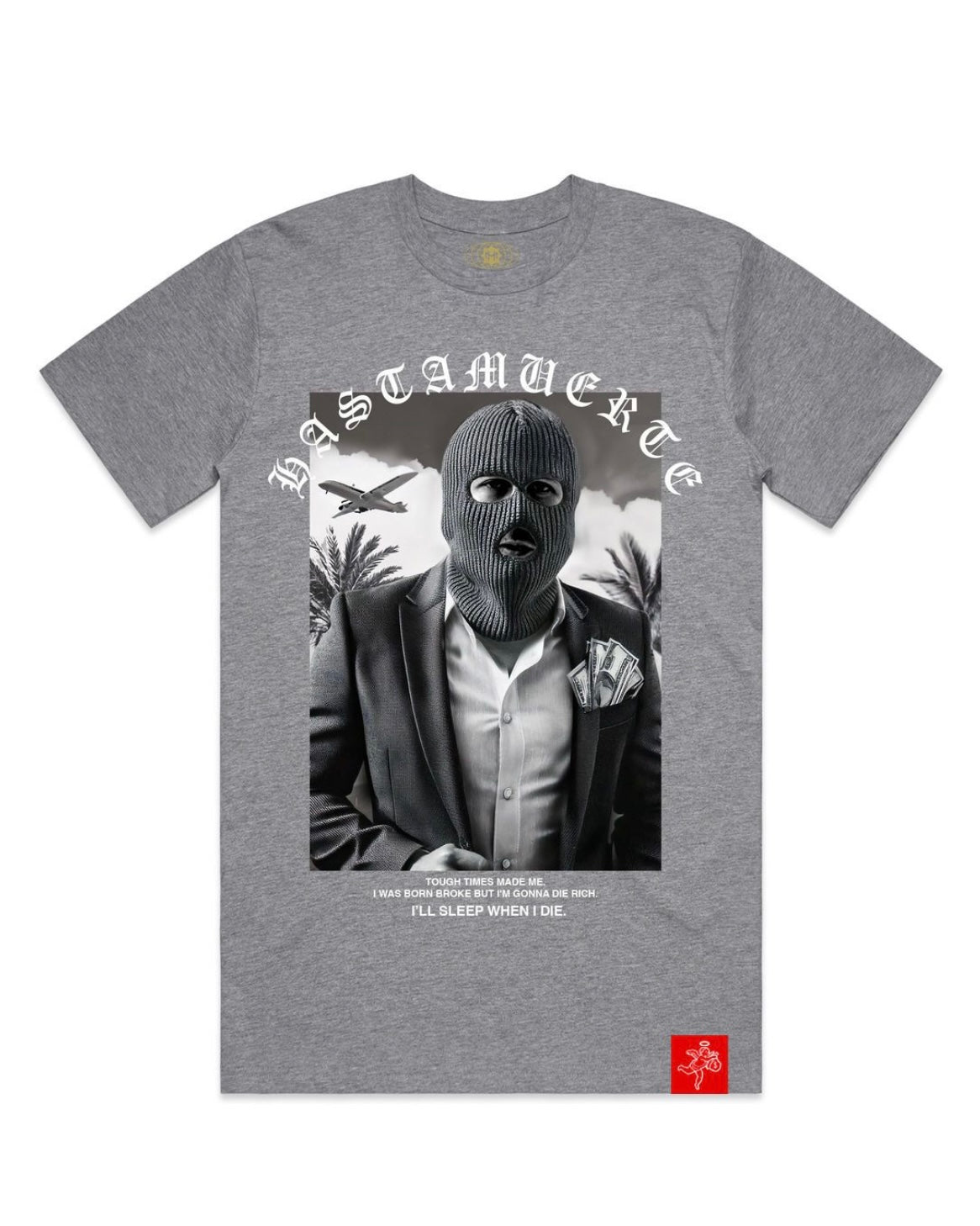 Hustle daily money island tee in heather grey