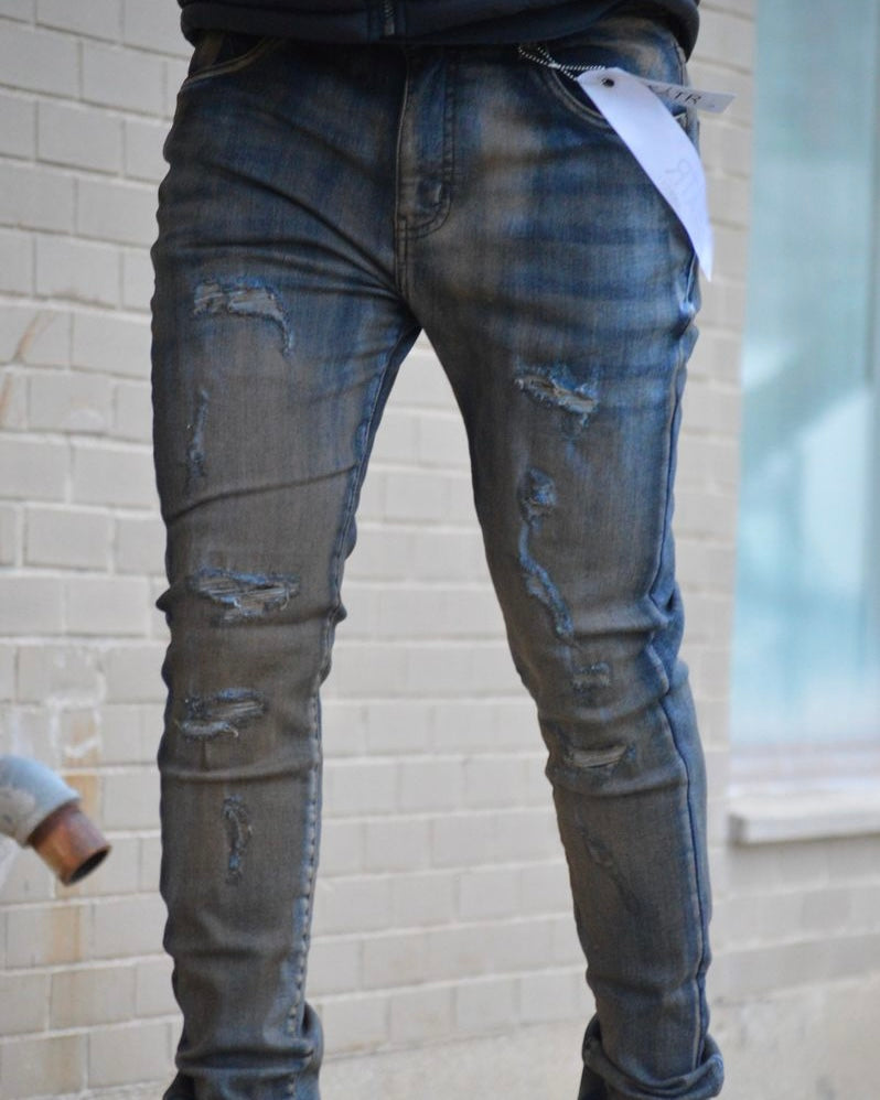 Muddy ripped slim jeans in blue color