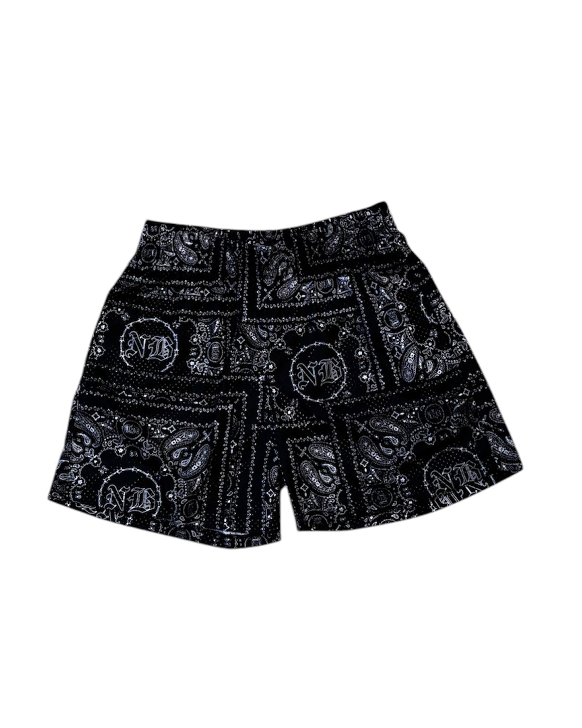 NB Paisley Mesh Shorts In black and white color
