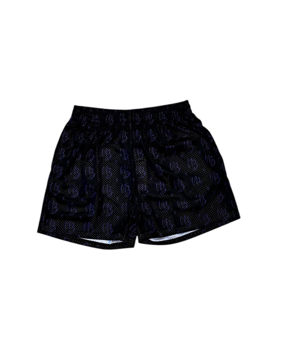 new bara NB monogram mesh shorts in black and purple